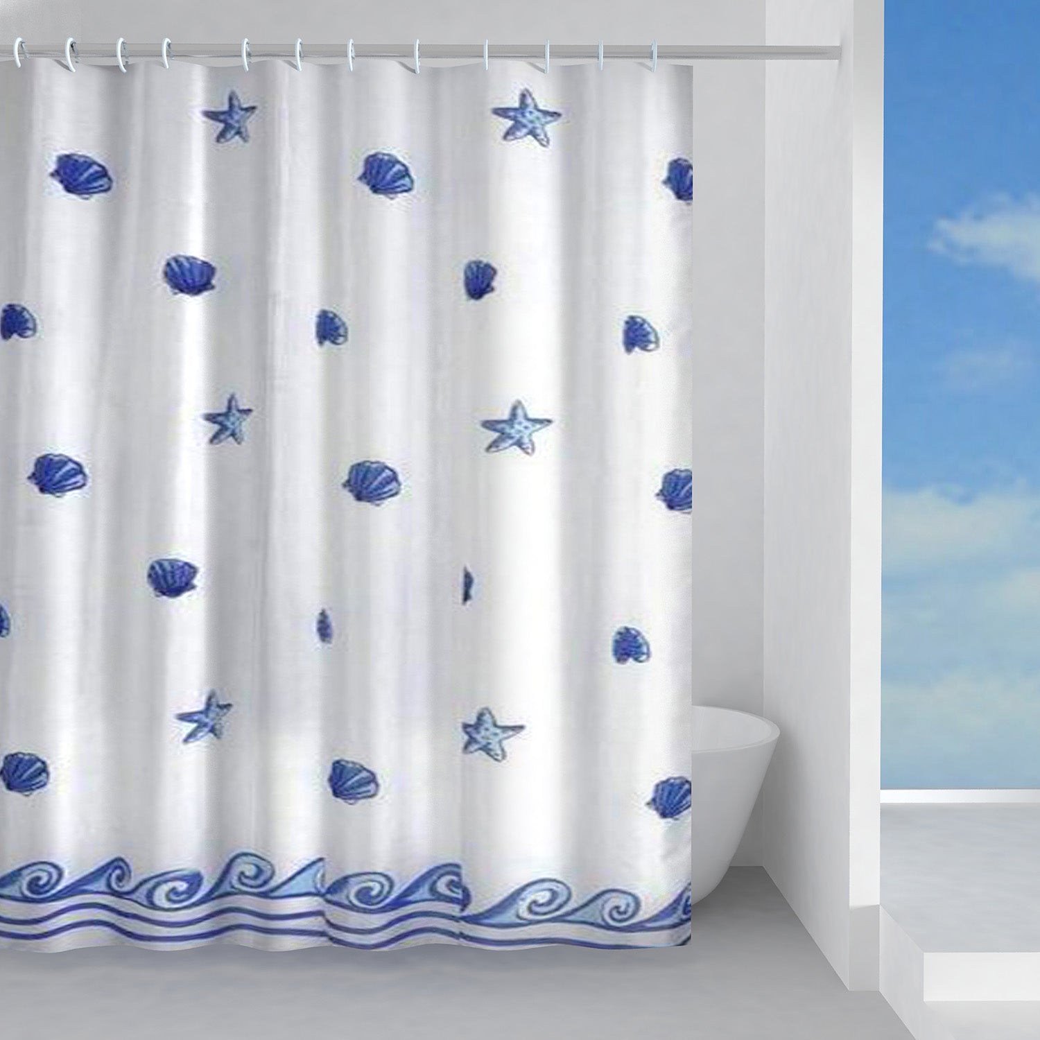 Tenda doccia in tessuto 120x200 cm modello Riva di Gedy - Blu