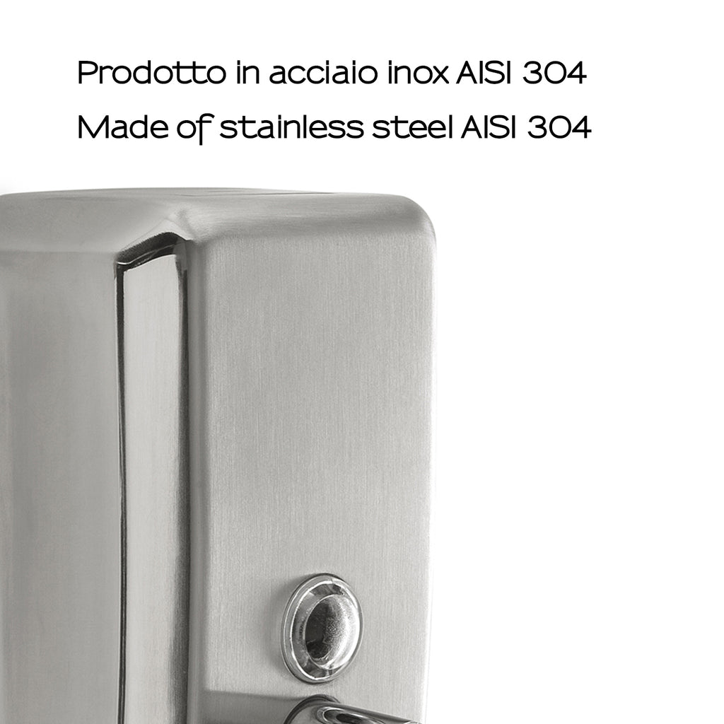 Dispenser sapone in Acciaio Inox AISI 304 modello Eposa di Gedy da 500 ml - Lucido/Spazzolato