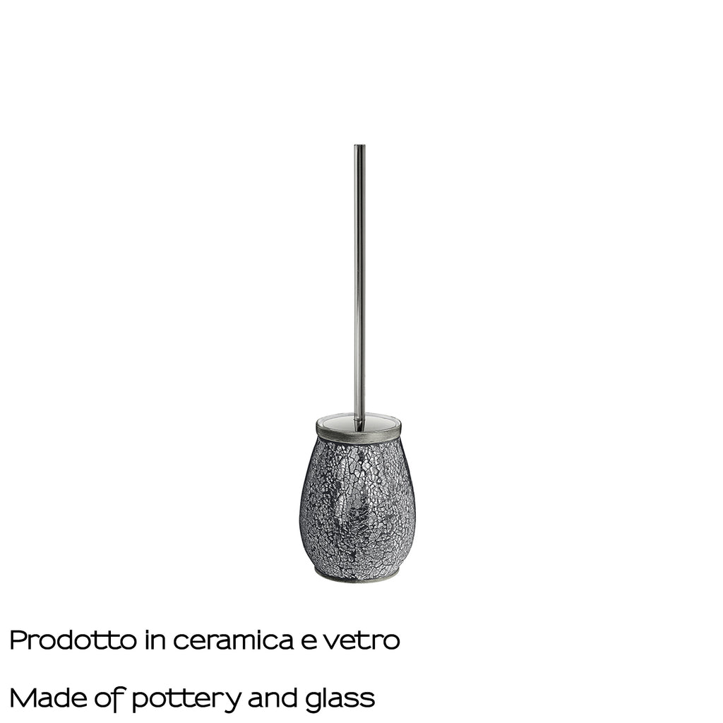 Scopino con ciuffo in setole Gedy serie Myosotis - Argento