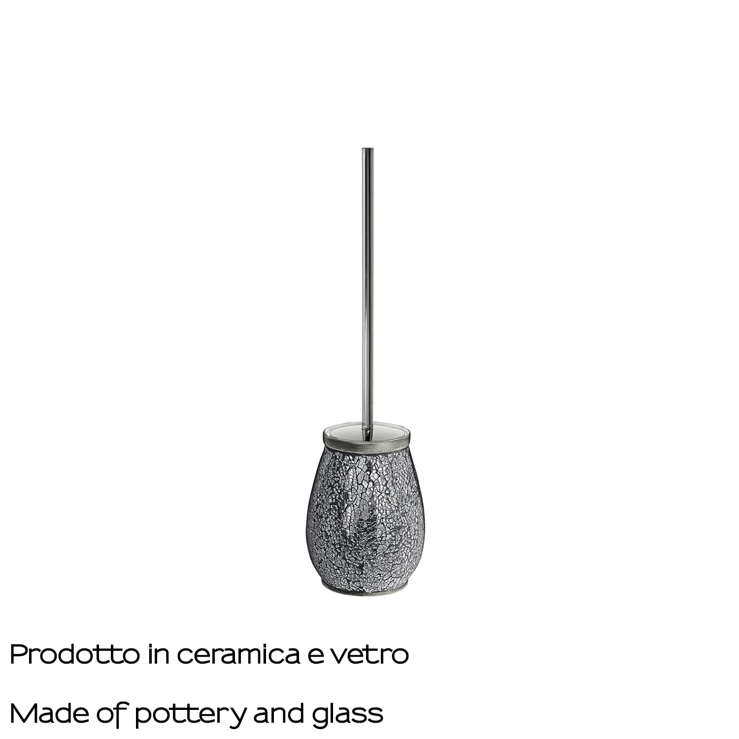 Scopino con ciuffo in setole Gedy serie Myosotis - Argento