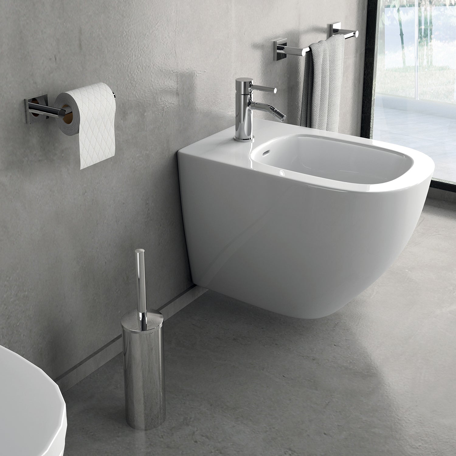 Portarotolo a muro Fuji di Gedy - Cromato