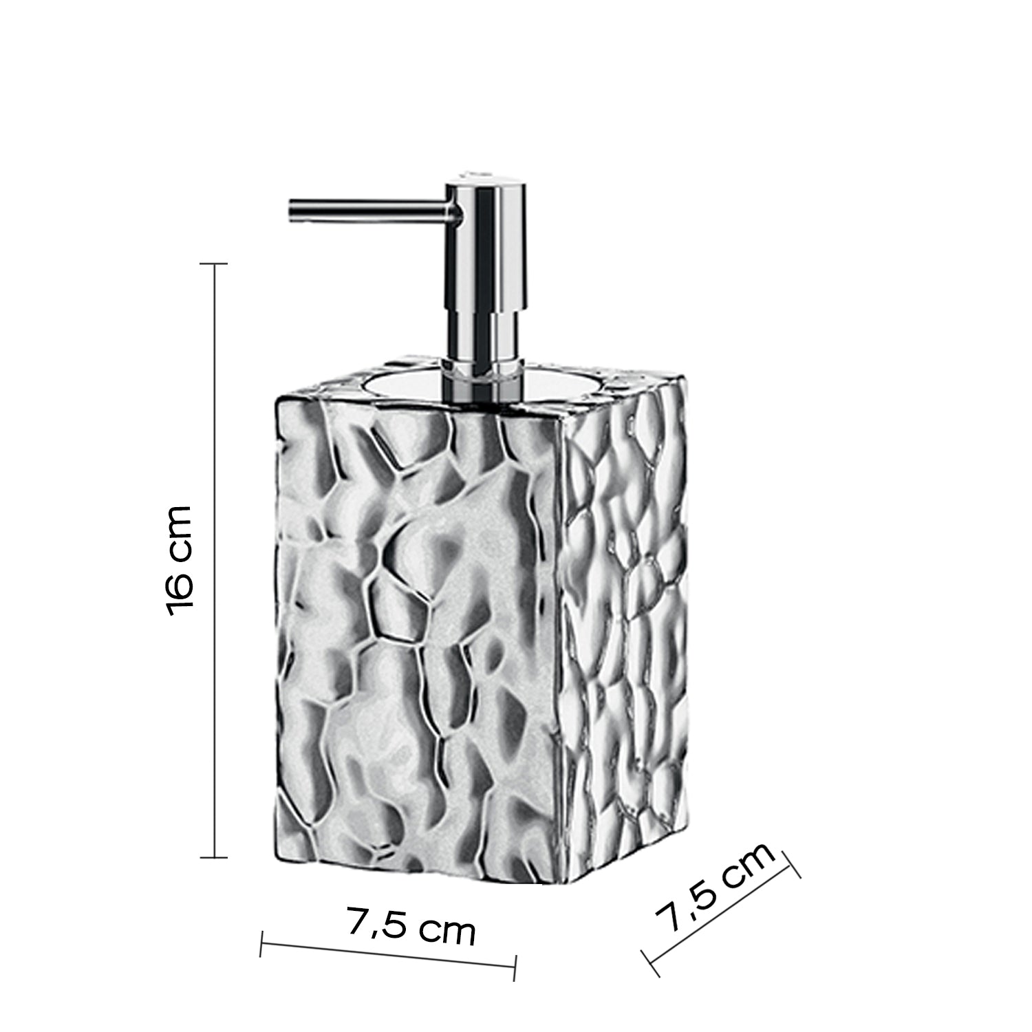 Dispenser sapone in ceramica con erogatore cromato Gedy modello New Martina - Argento