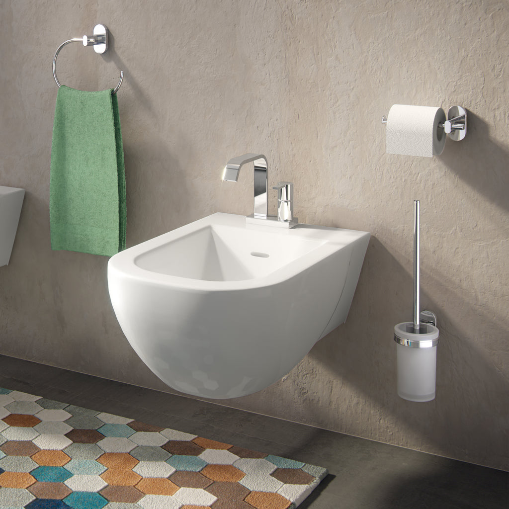 Scopino con ciuffo in setole in Acciaio Inox Gedy serie Febo - Cromato