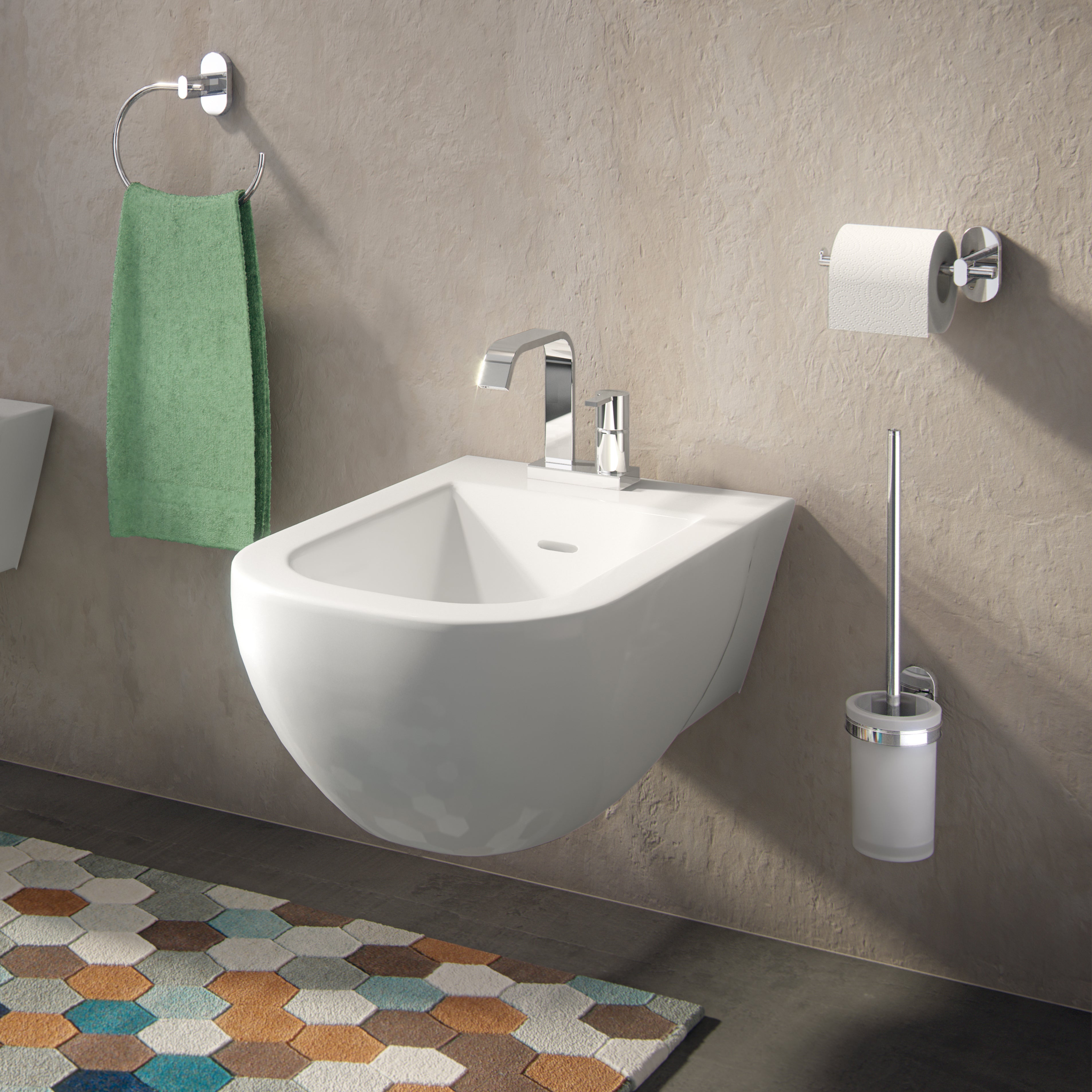 Scopino con ciuffo in setole in Acciaio Inox Gedy serie Febo - Cromato