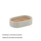 Portasapone in cemento e bambÃ¹ Gedy serie Afrodite - Grigio