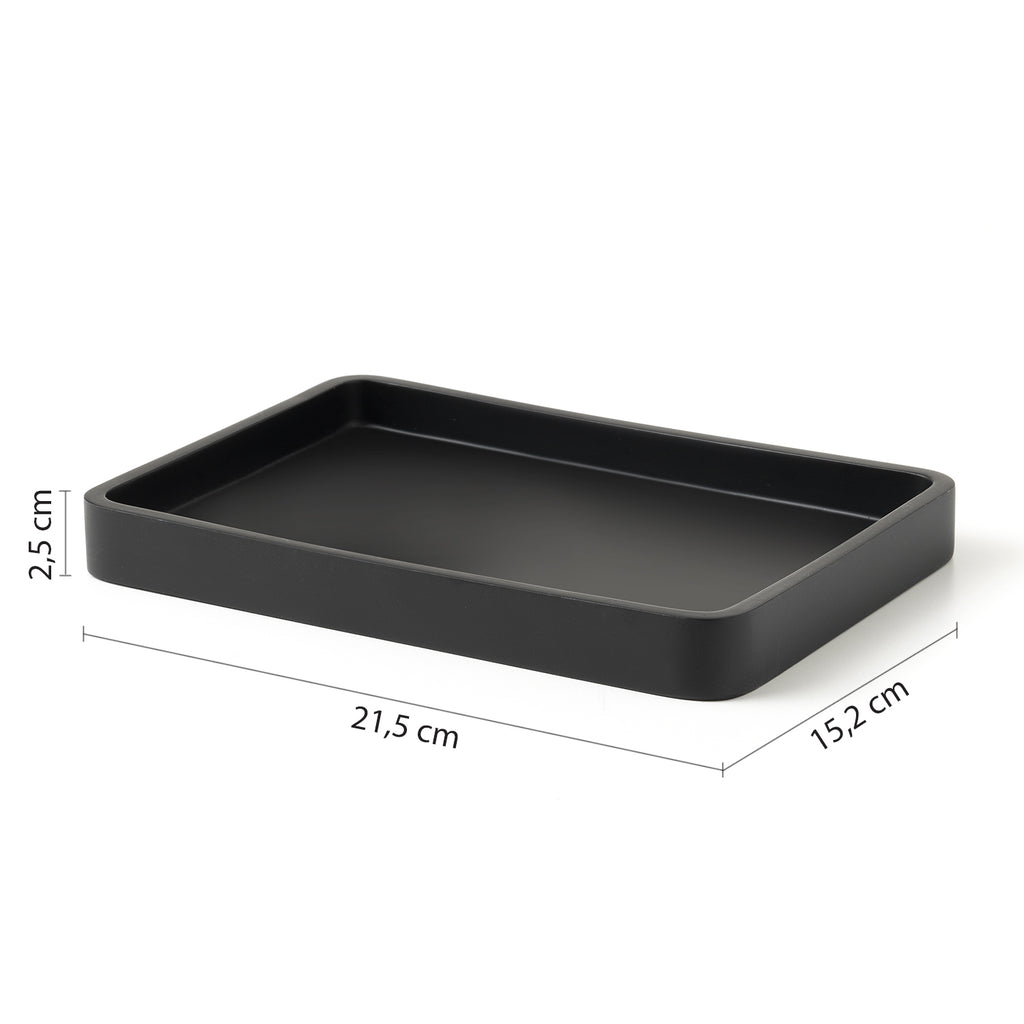 Vassoio portaoggetti in resina Gedy serie Brenda - Nero Matt