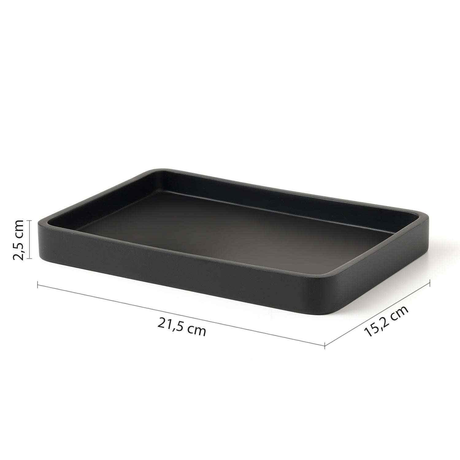 Vassoio portaoggetti in resina Gedy serie Brenda - Nero Matt