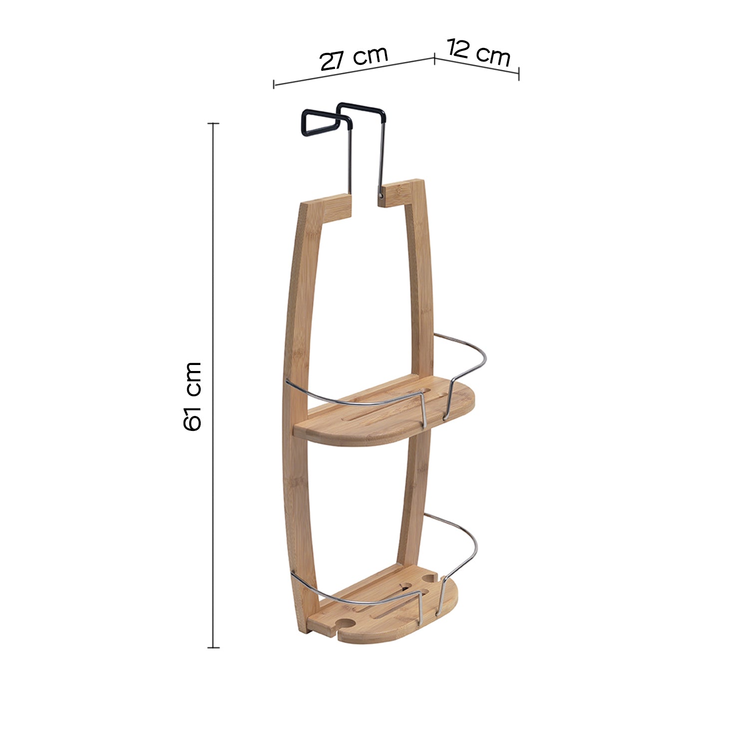 Portaoggetti doccia appendibile a 2 ripiani modello Nature di Gedy realizzato in BambÃ¹ - Naturale