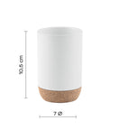 Portaspazzolini in ceramica e sughero Gedy serie Ilary - Bianco