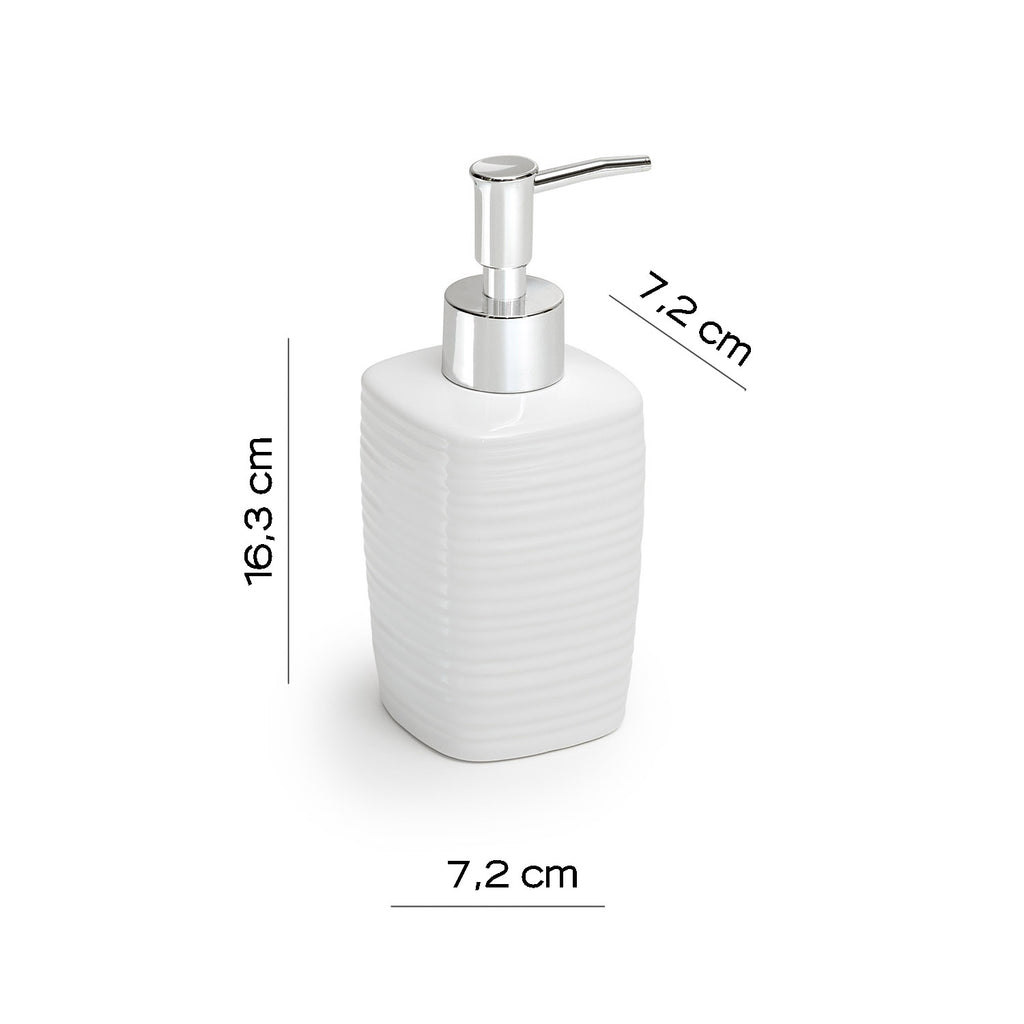 Dispenser sapone in ceramica con erogatore cromato Gedy serie Kelly - Bianco