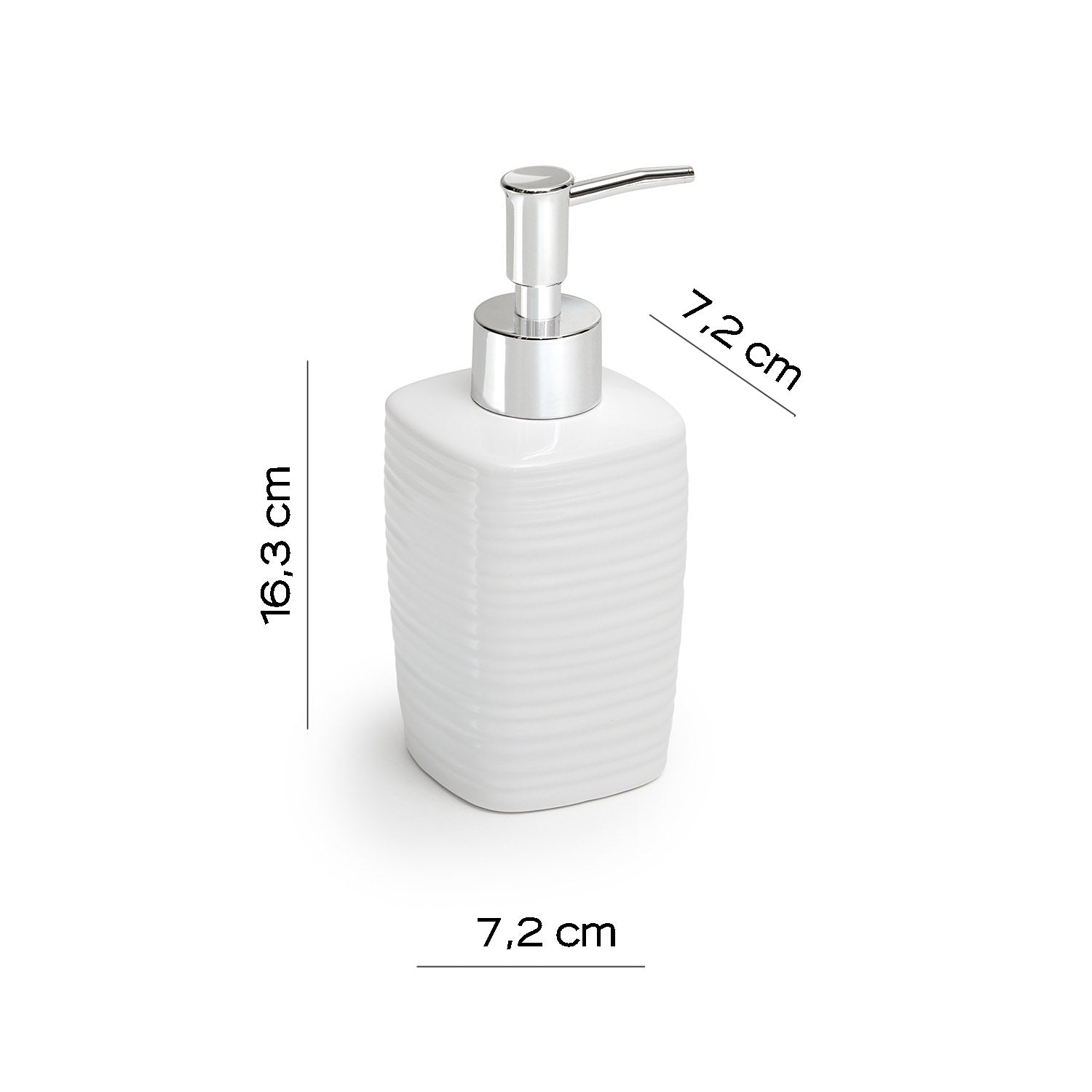 Dispenser sapone in ceramica con erogatore cromato Gedy serie Kelly - Bianco