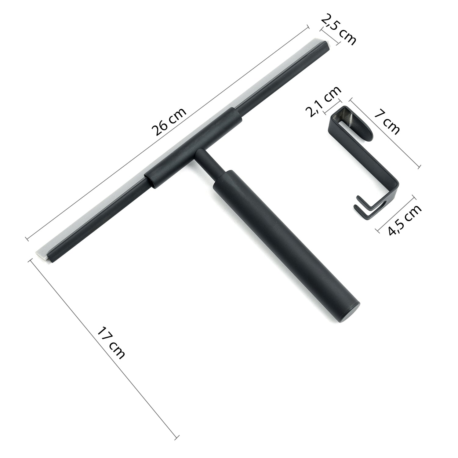 Set tergivetro e gancio modello Thor di Gedy - Nero Matt