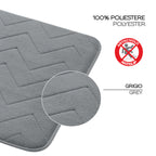 Tappeto 40x60 in memory foam con fondo antiscivolo Mousse di Gedy - Grigio