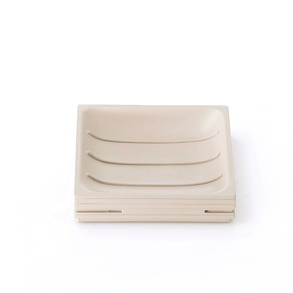 Portasapone da appoggio in resina di Gedy serie Quadrotto - Tortora chiaro