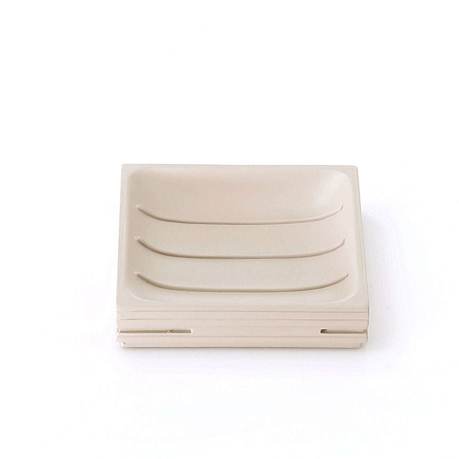 Portasapone da appoggio in resina di Gedy serie Quadrotto - Tortora chiaro