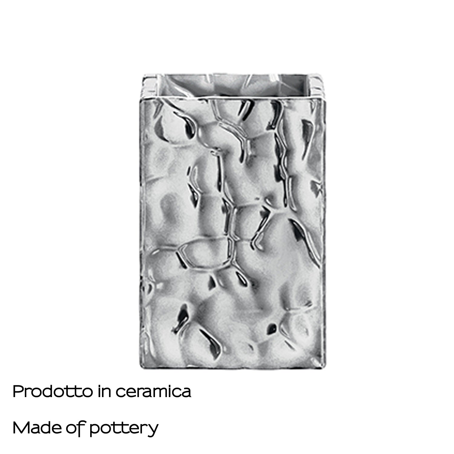 Portaspazzolini in ceramica Gedy modello New Martina - Argento