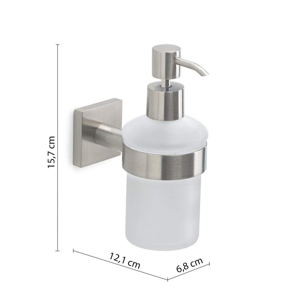 Dosasapone con erogatore in Cromall Gedy serie Fuji - Spazzolato