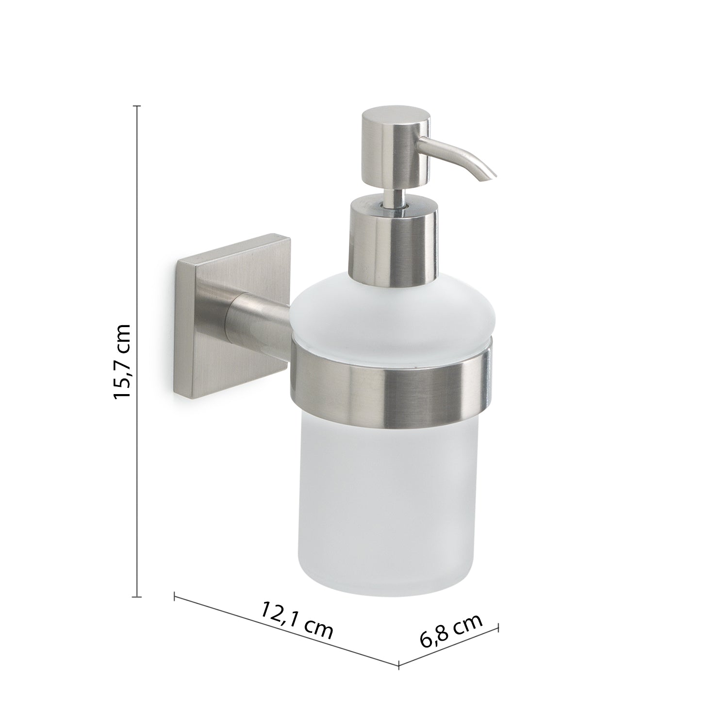 Dosasapone con erogatore in Cromall Gedy serie Fuji - Spazzolato