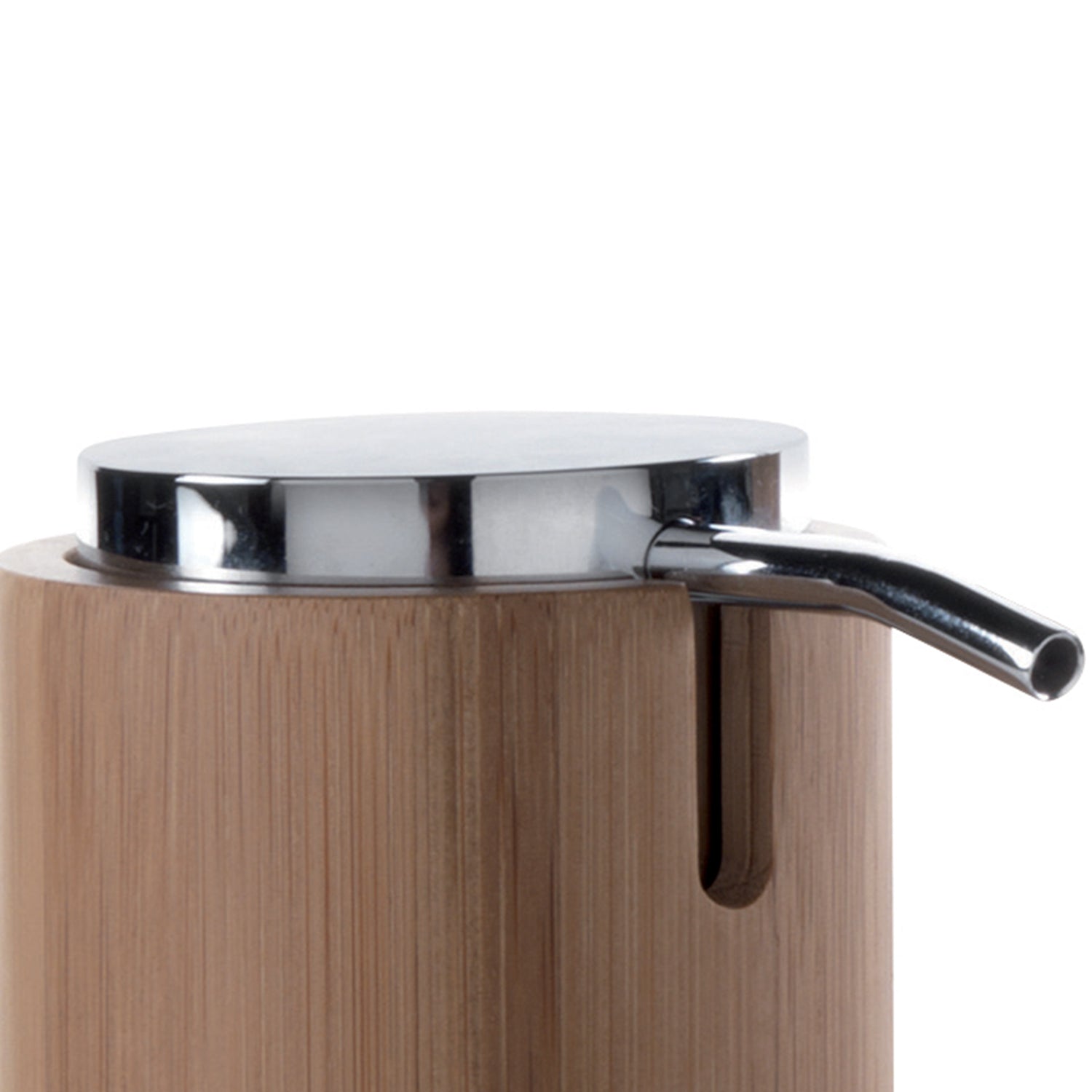 Dispenser sapone in bambÃ¹ con erogatore in plastica cromata Gedy serie Altea - Naturale