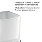 Portaspazzolini da appoggio con contenitore in Vetro satinato di Gedy serie Lounge - Cromato