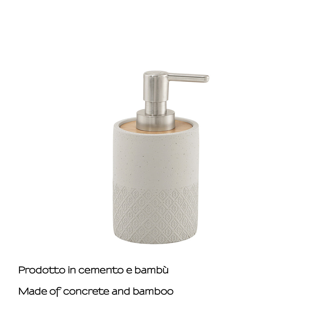 Dispenser sapone in cemento e bambÃ¹ Gedy serie Afrodite - Grigio