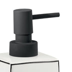 Dosasapone in ceramica Gedy serie Lucrezia con erogatore in plastica nera - Bianco
