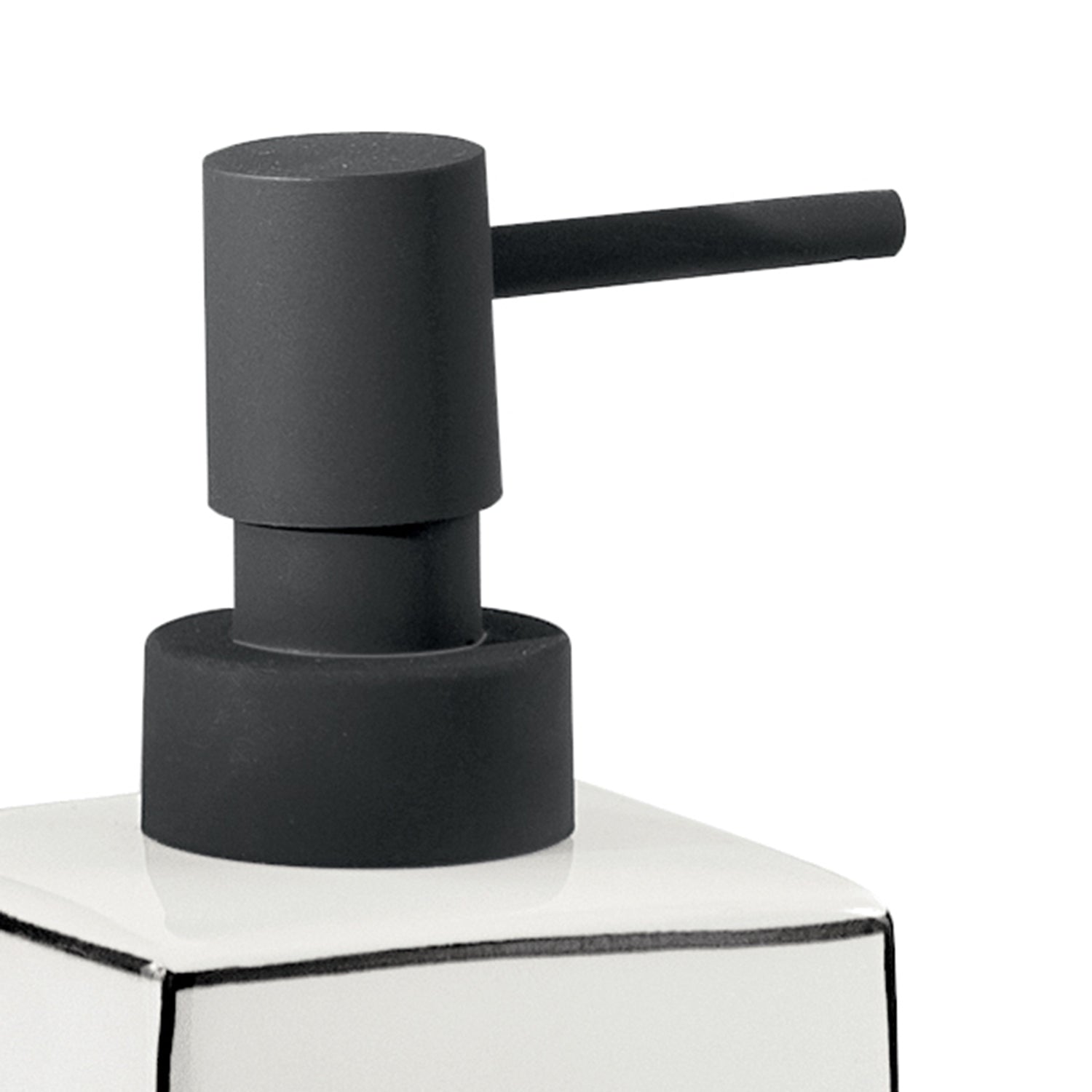 Dosasapone in ceramica Gedy serie Lucrezia con erogatore in plastica nera - Bianco