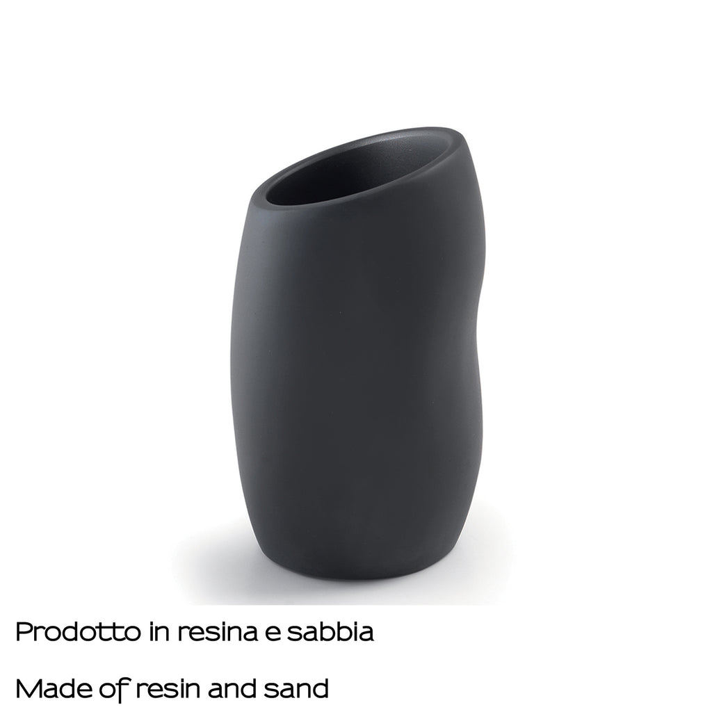 Portaspazzolini da appoggio Gedy serie Iside - Nero Matt