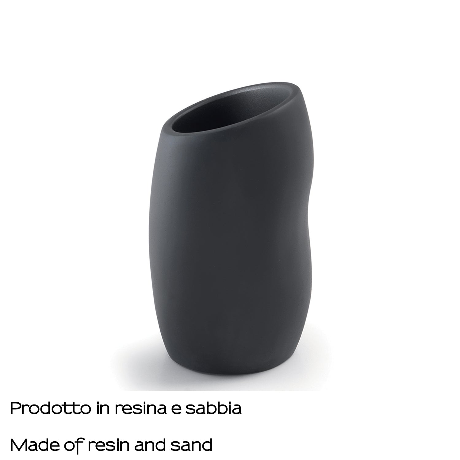 Portaspazzolini da appoggio Gedy serie Iside - Nero Matt