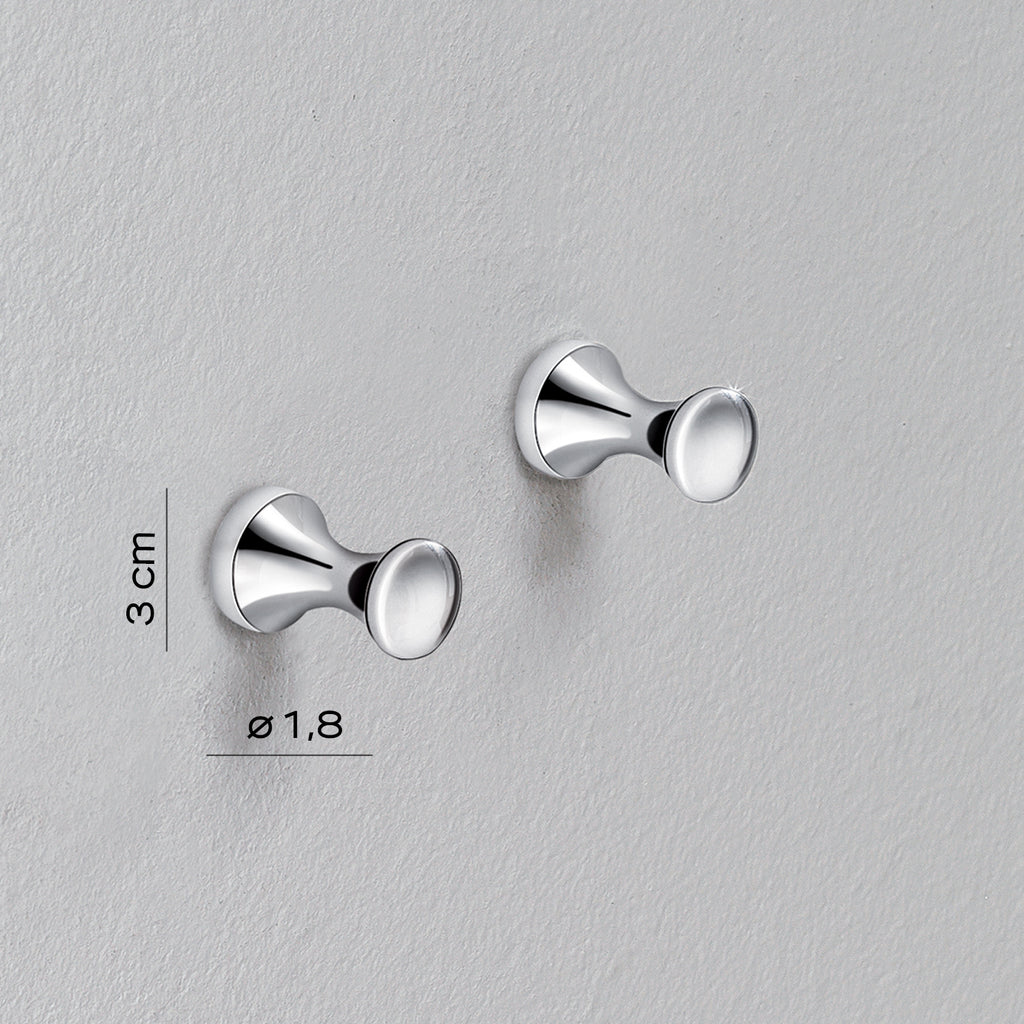 Appendiabiti 2 pezzi  separati modello Ciclope in cromo