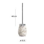 Scopino in ceramica e madreperla con ciuffo in setole Gedy serie Marina - Crema