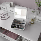Organizer con specchio da appoggio Gedy serie Seventy - Bianco