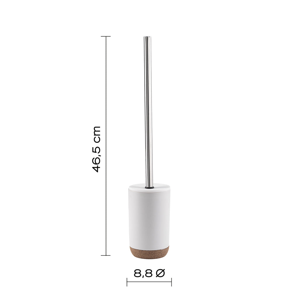 Scopino in ceramica e sughero Gedy serie Ilary - Bianco