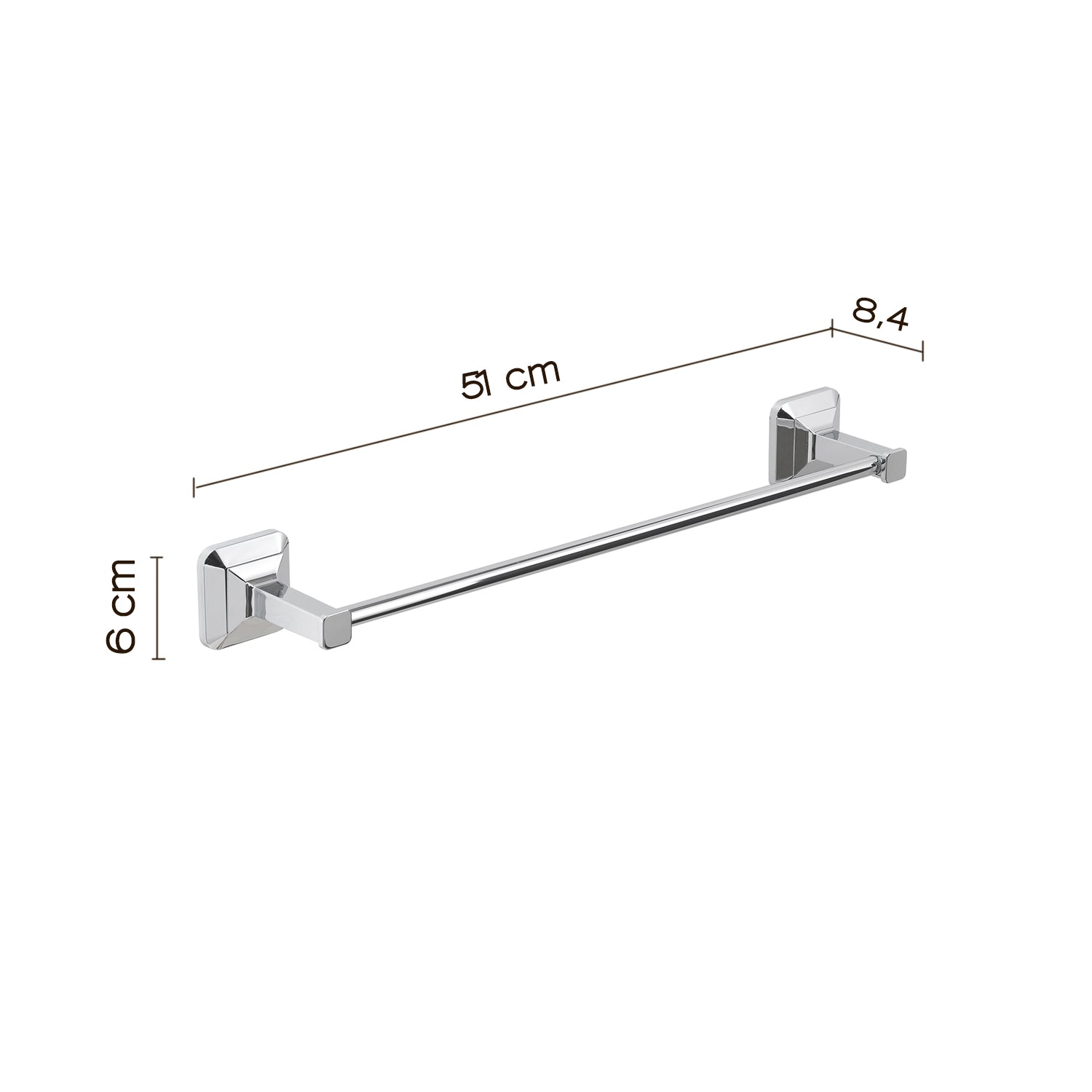 Portasalviette da muro con ventosa Gedy Ventus cm 45 in Acciaio Inox