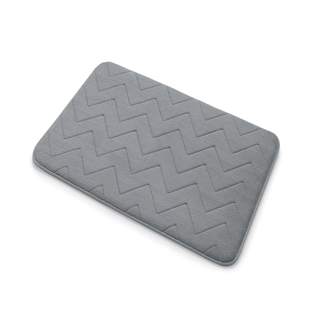 Tappeto 40x60 in memory foam con fondo antiscivolo Mousse di Gedy - Grigio