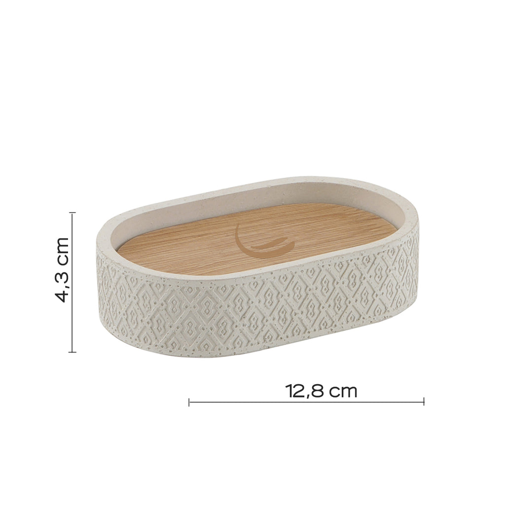 Portasapone in cemento e bambÃ¹ Gedy serie Afrodite - Grigio