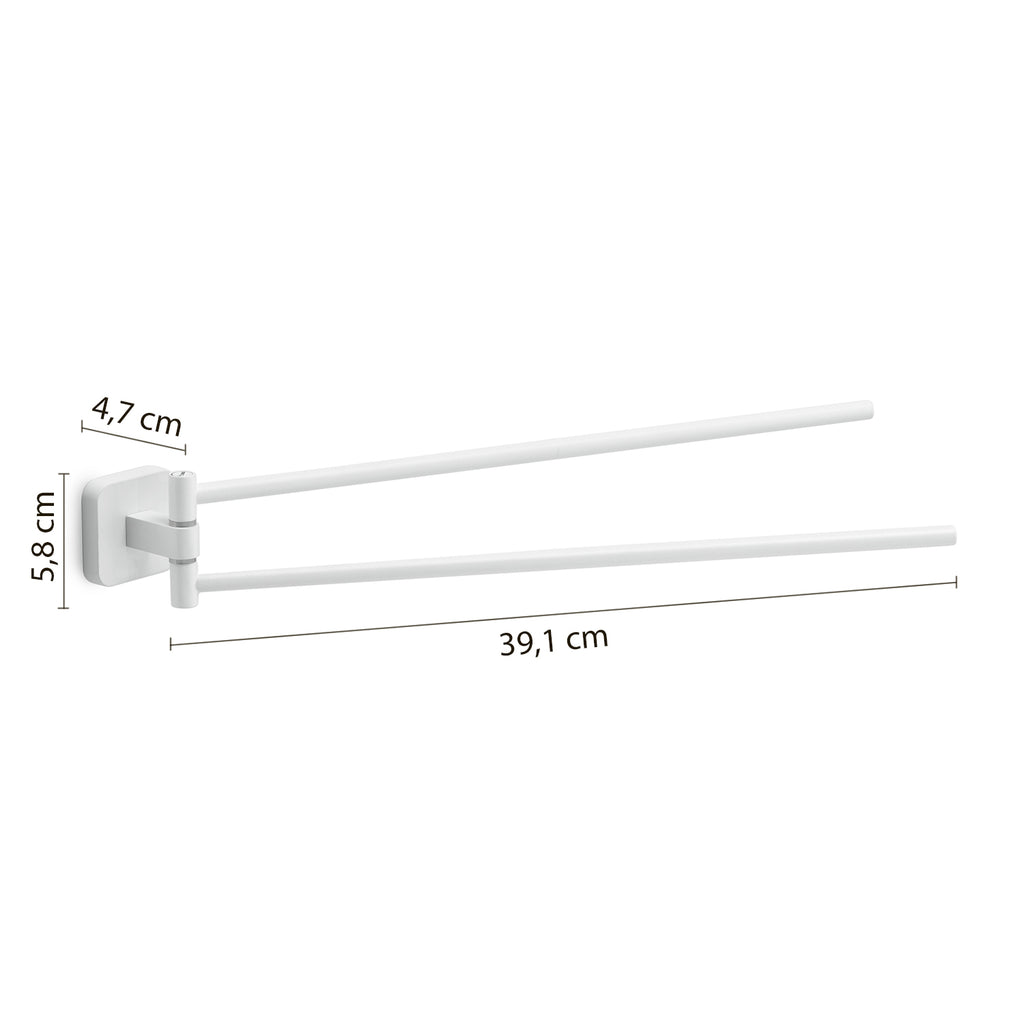 Portasalviette a snodo Gedy modello Tonga 4.7x39.1xH5.8 cm - Bianco Matt