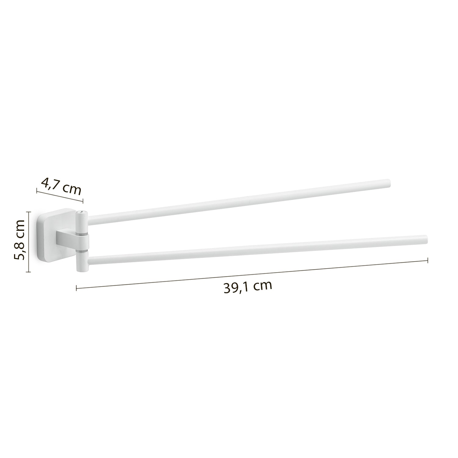 Portasalviette a snodo Gedy modello Tonga 4.7x39.1xH5.8 cm - Bianco Matt