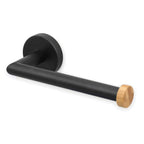 Portarotolo a parete modello Iana in Acciaio e BambÃ¹ - Nero Opaco