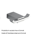 Appendiabiti doppio in Acciaio Inox di Gedy serie Kansas - Cromato