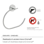 Portasalviette ad anello a muro in Acciaio Inox Eros di Gedy - Cromato