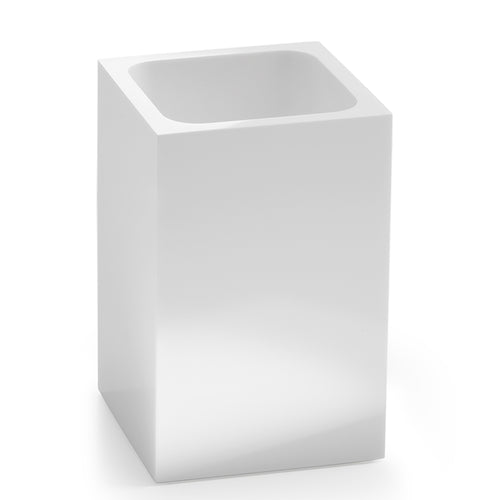 Portaspazzolini in resina e sabbia Gedy serie Sofia - Bianco