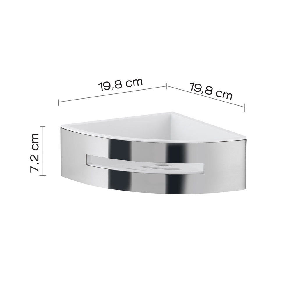 Portaoggetti doccia angolare modello Poseidon Gedy in cromo/bianco