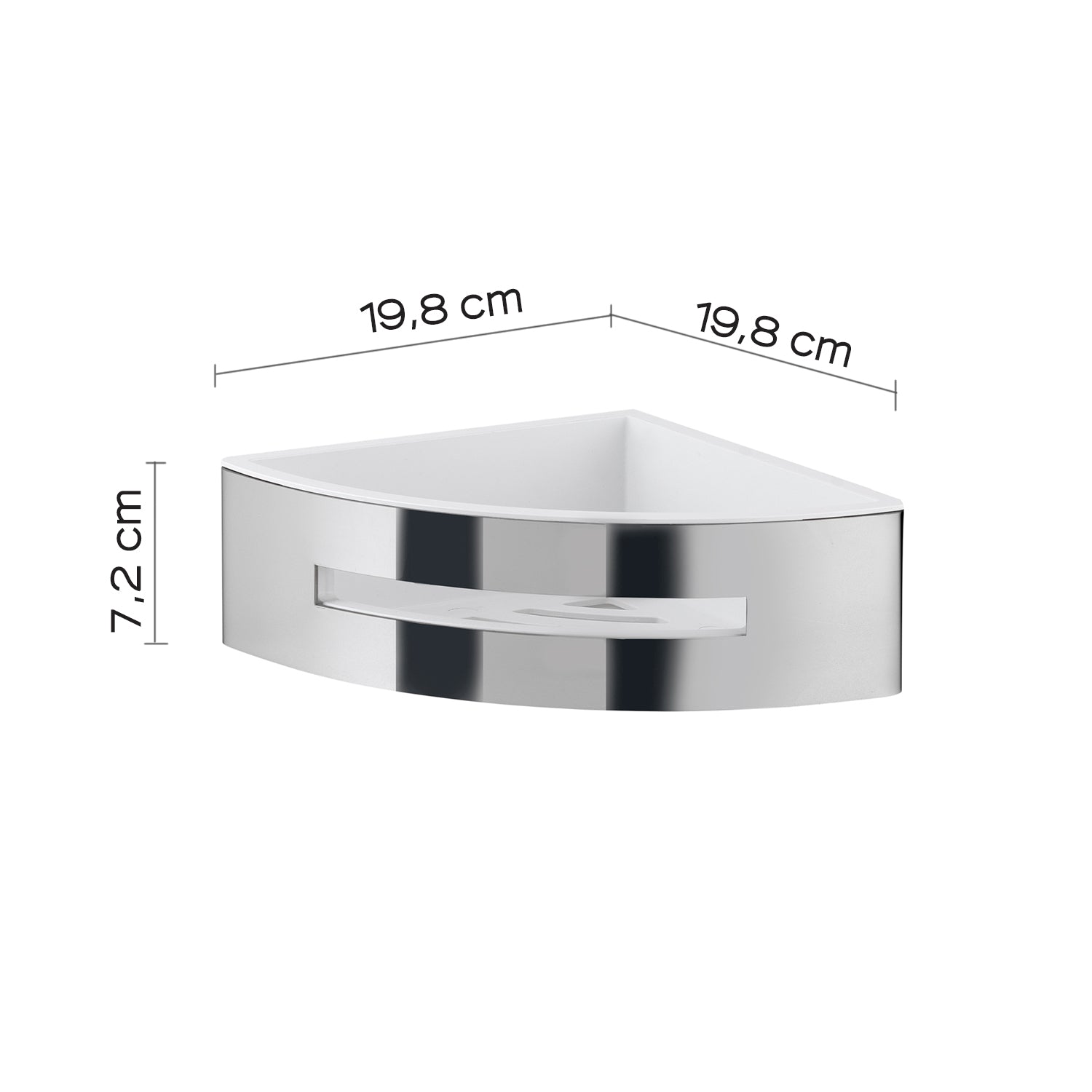 Portaoggetti doccia angolare modello Poseidon Gedy in cromo/bianco