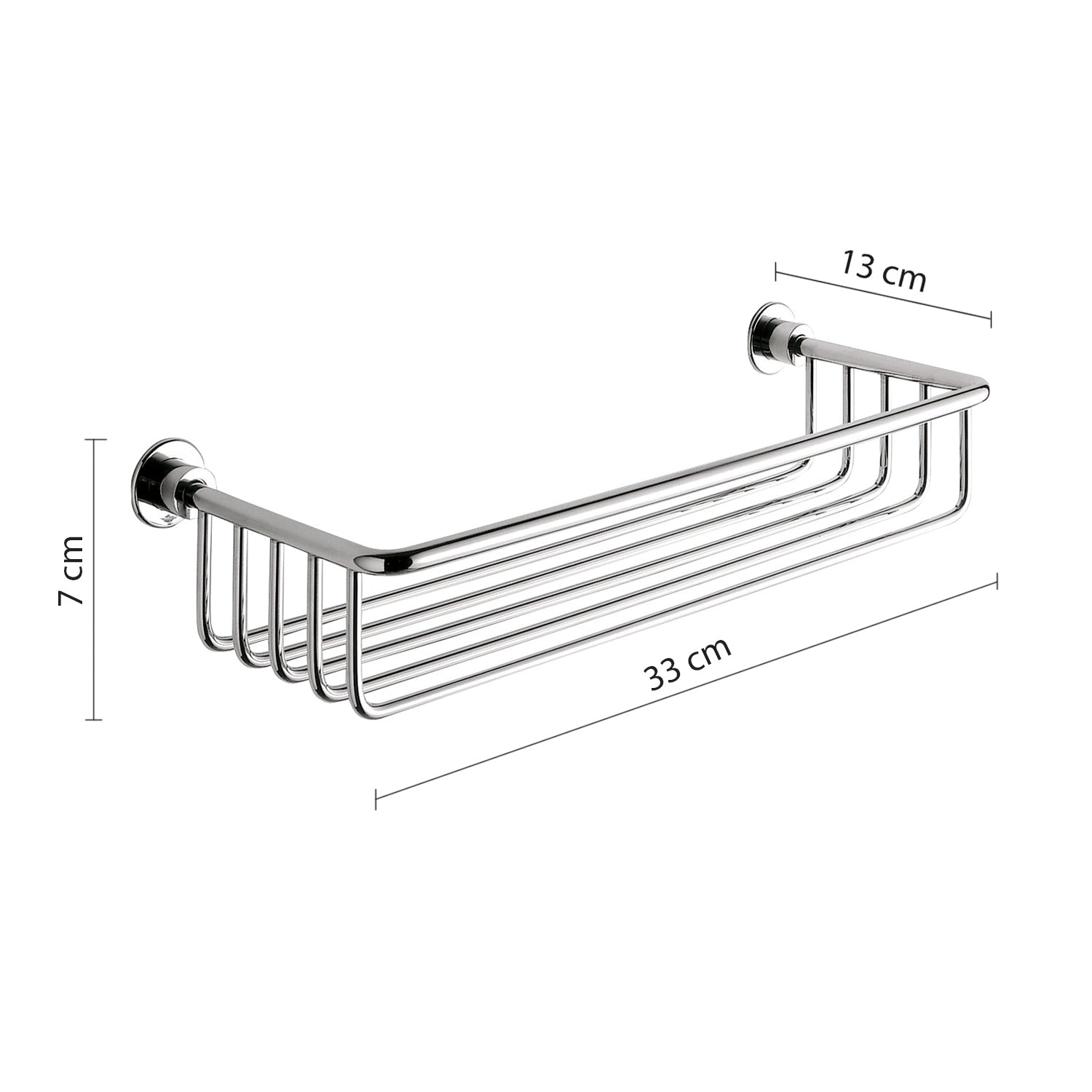 Portaoggetti vasca rettangolare in Ottone di Gedy - Cromato