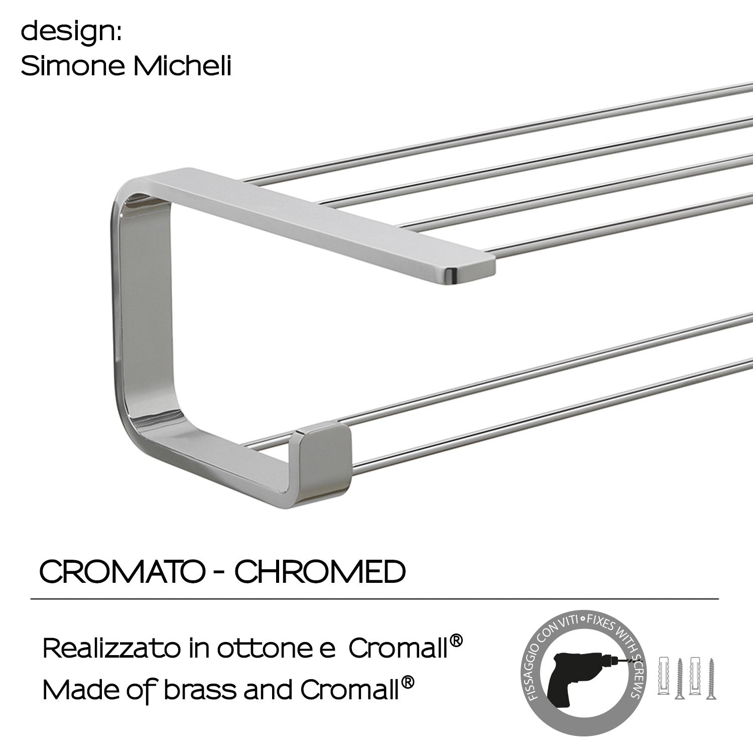 Mensola porta asciugamani in Ottone