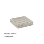 Portasapone da appoggio in resina di Gedy serie Quadrotto - Tortora chiaro