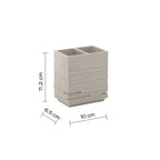 Portaspazzolini da appoggio in resina Gedy serie Quadrotto - Tortora chiaro