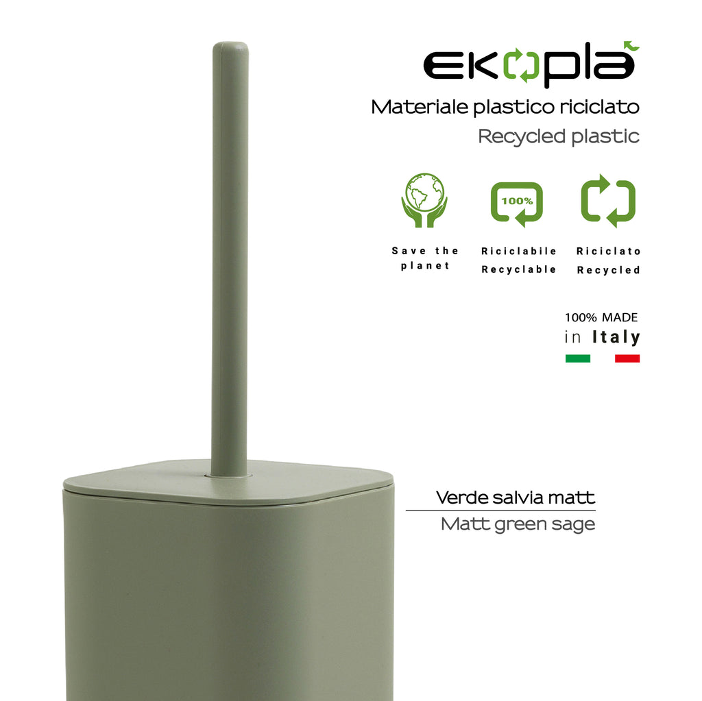 Scopino da appoggio Seventy EkoplÃ  Gedy in materiale plastico riciclato - Verde Salvia Matt
