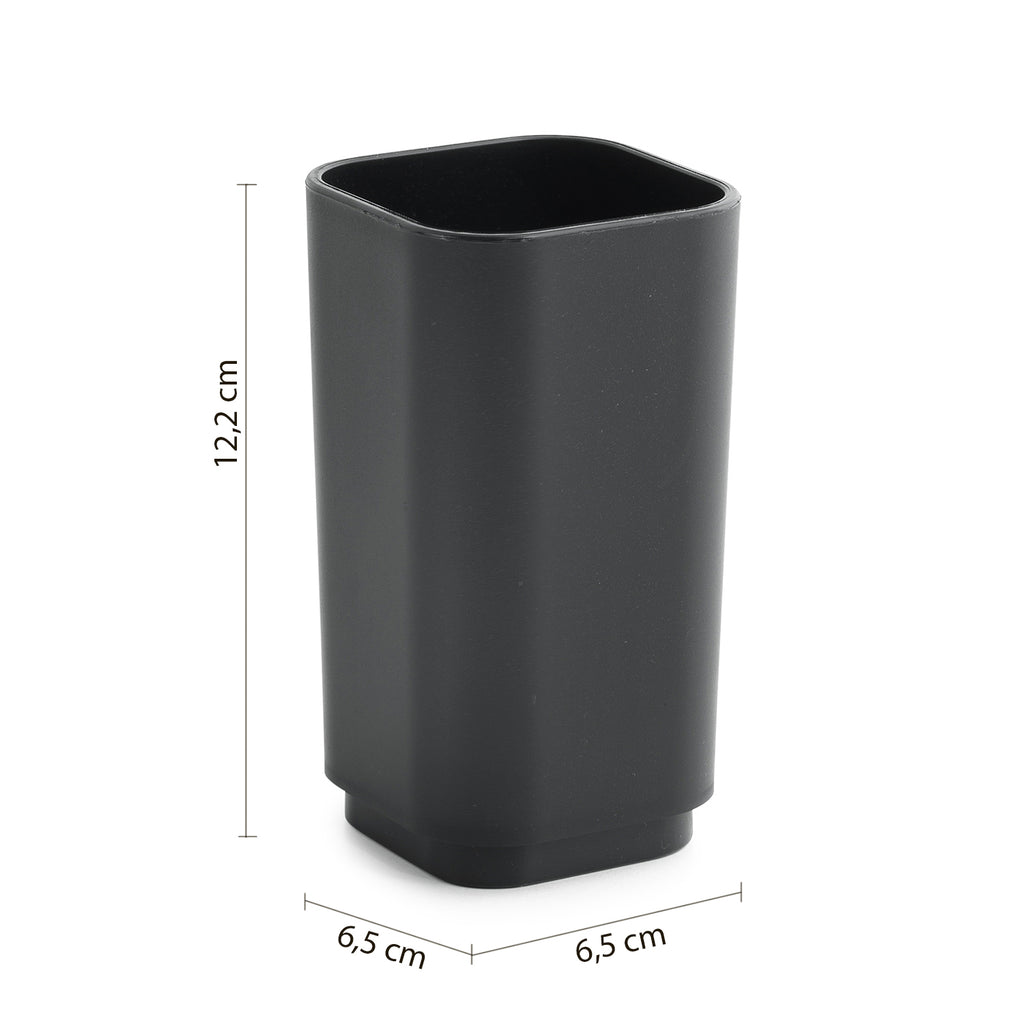 Portaspazzolini in materiale plastico riciclato Gedy serie Seventy EkoplÃ  - Nero Matt